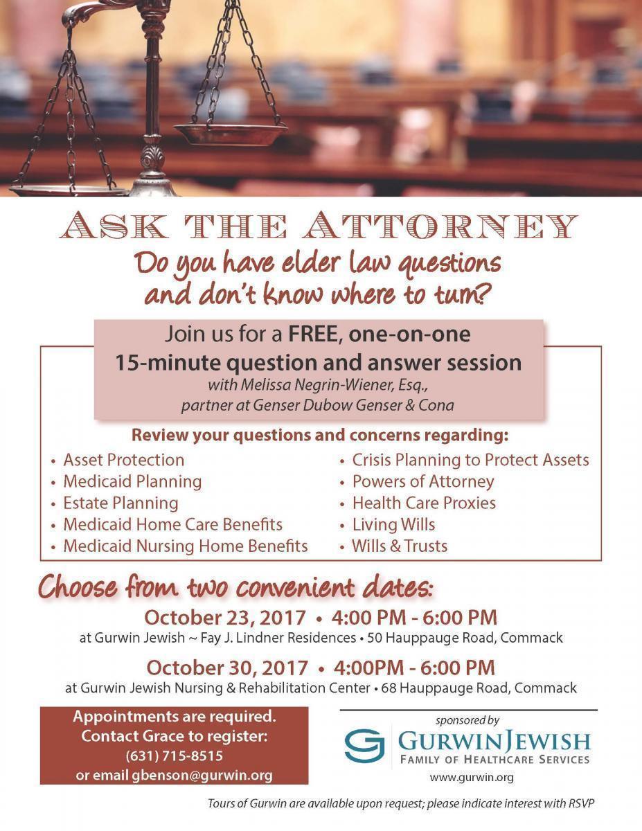 Ask Attorney Flyer - Cona Elder Law