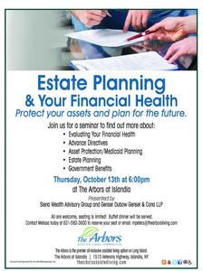 Estate planning and financial health flyer