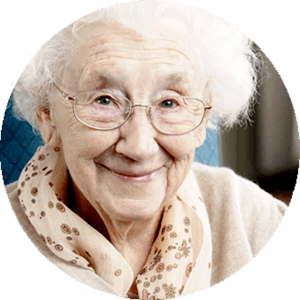 A happy senior citizen woman