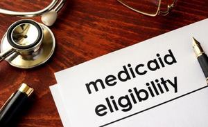 Piece of paper that says "Medicaid Eligibility"