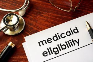 A piece of paper that says medicaid eligibility.