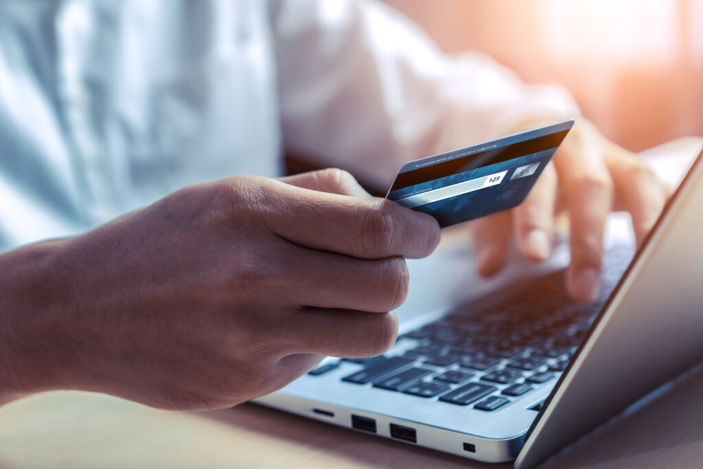 credit card being used at a healthcare facility